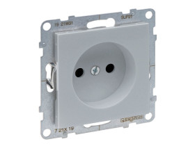 SUNO Gniazdo pojedyncze bez uziemienia z przesłoną zaciski śrubowe aluminium 721319 LEGRAND