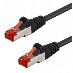 Patchcord S/FTP kat.6 PiMF kabel sieciowy LAN 2x RJ45 linka czarny 0,25 GOOBAY