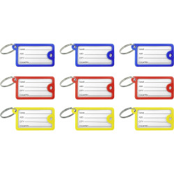 Basetech BT-1697191 Key Ring Set 9Pieces Plastic with Replaceable Labels