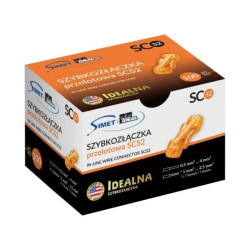 IDEALNA Szybkozłączka przelotowa 2x 0,5-4mm2 uniwersalna bezhalogenowa (na drut / na linkę) 450V/32A SIMET 100szt.