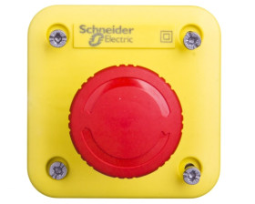 Kaseta z przyciskiem bezpieczeństwa przez obrót 1R żółta IP65 XALEK1701