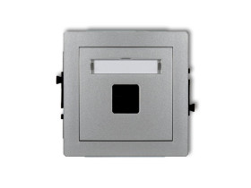 DECO Gniazdo multimedialne pojedyncze bez modułu (standard Keystone) srebrny metalik 7DGM-1P KARLIK