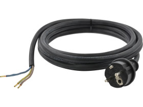 Przewód z wtyczką gumowy 3x1,5mm 3m czarny