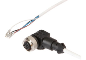 Złącze kablowe M12 żeńskie kątowe 4pin druga końcówka niezarobiona 4x0,34mm 5m VK50H321