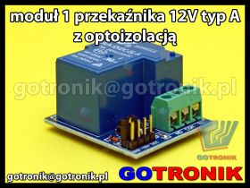Moduł 1 przekaźnika 12V typ A z optoizolacją