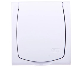 MADERA Gniazdo hermetyczne pojedyncze z/u Schuko IP44 klapka biała GNH-1NS/00/w