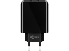2 porty szybka ładowarka USB/QC3.0 (28W) czarna