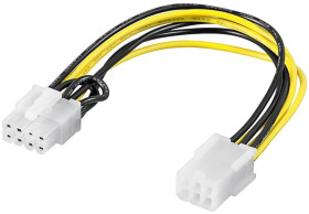 Kabel/Adapter zasilający karty graficznej do komputera, PCI-E/PCI Express 6-pinowy na 8-pinowy - Długość kabla 0.2 m