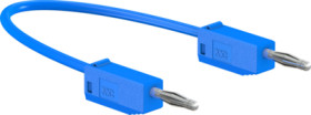 Measuring lead with (2 mm plug, spring-loaded, straight) to (2 mm plug, spring-loaded, straight), 600 mm, blue, PVC, 0.5 mm², CA