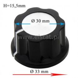 Gałka potencjometru bakielitowa czarna GBC30 30mm