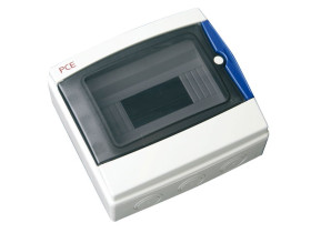 Rozdzielnica hermetyczna natynkowa 8 modułowa 1x8M drzwi transparentne IP65 ECOLOGY CDN8PT/RR PCE