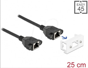 87126 Network extension cable, Easy 45, S/FTP, Cat.6a, 0.25 m, black