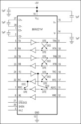 Programmable DTE/DCE, +5V RS-232 Transceiver