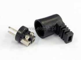 Wtyk głośnikowy skręcany na przewód kątowe