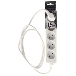 Przedłużacz domowy przenośny LOGAN White 5 - krotny z uziemieniem 1,5m EDO777557 EDO