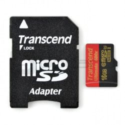 Karta pamięci Transcend Ultimate 600x microSD 16GB 90MB/s UHS-I klasa 10 z adapterem