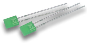 LED, THT, rectangular, green, 568 nm, 1.2 mcd to 0.005 cd, 110°, L-113GDT
