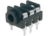 GJM3.5-DDS-W Gniazdo jack 3,50 stereo do druku, kątowe z wyłącznikiem