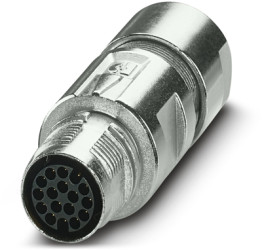 Jack, 17 pole, crimp connection, standard/ONECLICK quick locking system, straight, 1628967