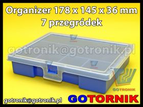 Organizer 7 przegródek wymiary: 178 x 145 x 36 mm