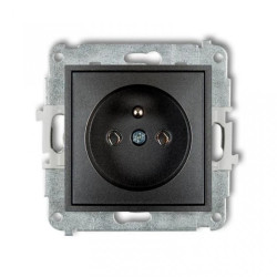 ICON Mechanizm gniazda pojedynczego z uziemieniem 2P+Z (bez przesłon torów prądowych) grafitowy 11IGP-1z