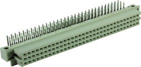 Female connector, type R, 96 pole, a-b-c, pitch 2.54 mm, solder pin, angled, gold-plated, 09792966801