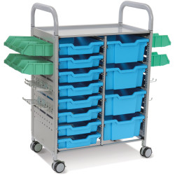 Callero Plus STEAM Activity Double Trolley &amp; Cyan Blue Gratnells Trays