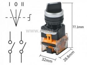 Przełącznik piórkowy stab. 3-poz.czarny ( 1-0-2 )
