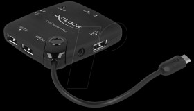 65529 Mobile OTG card reader + 3-port hub