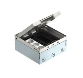 Puszka podłogowa kompletna UDHOME4 ze wspornikami UT3 45 3, potrójne gniazdo NF, stal nierdzewna 7427224