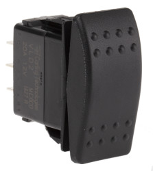 Przełącznik kołyskowy (Wł.)-wył.-(wł.) 20 A DPDT Czarny IP66, IP68 Carling Technologies