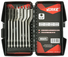 Wiertła łopatkowe zestaw 8el 12-32mm Verke CB-76967