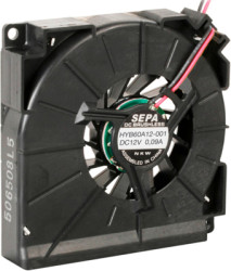 DC radial fan, 12 V, 60 x 60 x 12 mm, 7.9 m³/h, 34 dB, ball bearing, SEPA HYB60A12