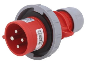 0242-6V Złącze zasilające 3-fazowe AC, wtyk męski, 32A/400VAC, IP67