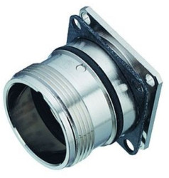 Panel socket, 9 pole, solder connection, screw locking, straight, 99 4604 80 09