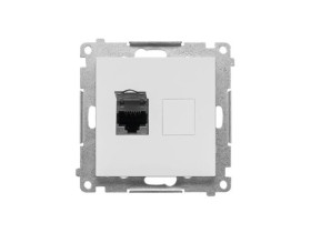 SIMON 55 Gniazdo komputerowe pojedyncze RJ45 kat. 6 ekranowane z przesłoną jasnoszary mat T61E.01/114 KONTAKT SIMON