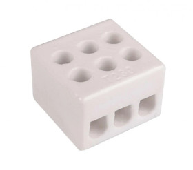 Złączka gwintowa porcelanowa szkliwiona 2,5 mm² 3 tory CPO 3-2.5 80018516 /16szt./