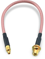 Coaxial cable, MMCX plug (straight) to MMCX jack (straight), 50 Ω, RG-316/U, grommet black, 152.4 mm, 65560560215305