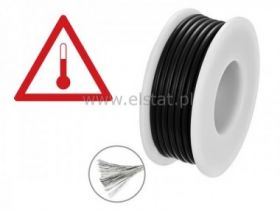 Kabel silikonowy - czarny; cynowana miedź 0,5mm2