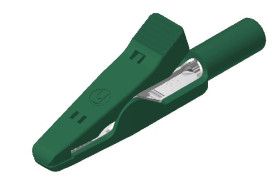 Zacisk krokodylkowy 6A izolowany 4mm Zielony Hirschmann Test & Measurement