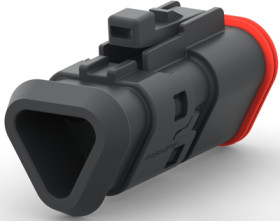 Socket, 3 pole, straight, 2 rows, black, 2-2303816-4