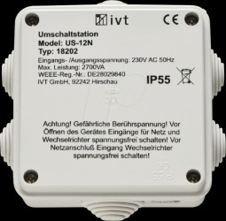 400033 Umschaltstation IVT US-12N, 230 V AC, 12 A, 2700 VA