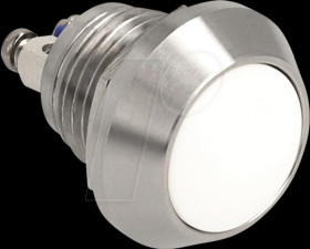 22035 Push Button for Installation 12 mm 2 x Screw Terminal white