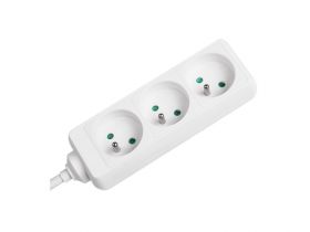 Przedłużacz biały KEMOT 3 gniazda, kabel 3m...