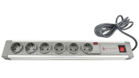 2M Przedłużacz 6 Gniazda 250 V Ac Cee 7/7 Niemieckie Schuko/Francuskie Typ F...