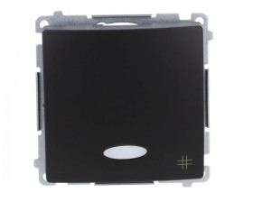 Simon Basic Łącznik krzyżowy z podświetleniem LED (moduł) 10AX, 250V, szybkozłącza, czarny BMW7L.01/49