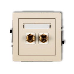 DECO Gniazdo głośnikowe pojedyncze (typu banan - czerwony i czarny, pozłacany, 4 mm2, do lutowania) beżowy 1DGG-3