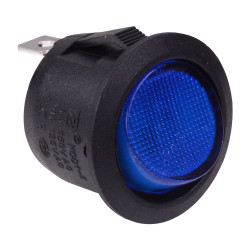Blue On-Off 12V illuminated Circular Rocker Switch SPST 10A
