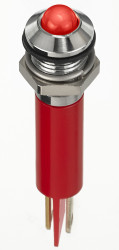 Lampka kontrolna do montażu panelowego 2V dc, czerwona 8mm LED Chrom Faston, oczko lutownicze RS PRO