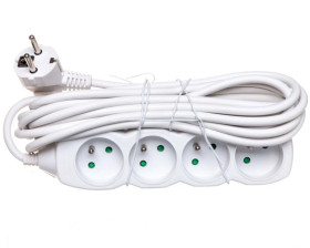 Przedłużacz 4-gniazda z/u 5m /H05VV-F 3G1/ biały P0415